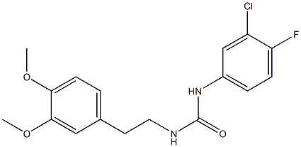 1-(3-chloro-4-fluorophenyl)-3-[2-(3,4-dimethoxyphenyl)ethyl]urea Struktur