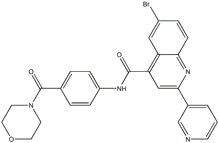 6-bromo-N-[4-(morpholine-4-carbonyl)phenyl]-2-pyridin-3-ylquinoline-4-carboxamide Structure