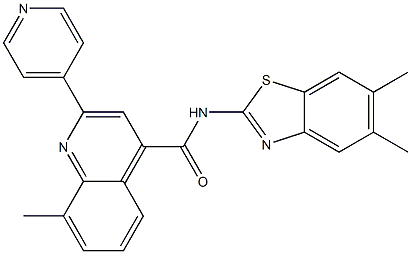 N-(5,6-dimethyl-1,3-benzothiazol-2-yl)-8-methyl-2-pyridin-4-ylquinoline-4-carboxamide Structure