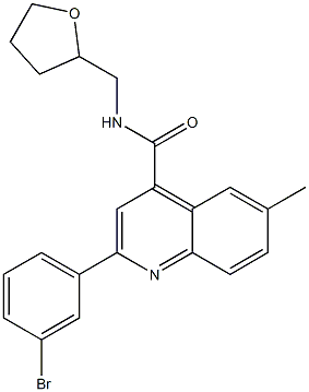 2-(3-bromophenyl)-6-methyl-N-(oxolan-2-ylmethyl)quinoline-4-carboxamide Struktur