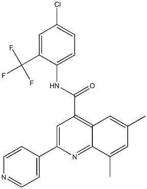 N-[4-chloro-2-(trifluoromethyl)phenyl]-6,8-dimethyl-2-pyridin-4-ylquinoline-4-carboxamide|