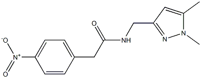 N-[(1,5-dimethylpyrazol-3-yl)methyl]-2-(4-nitrophenyl)acetamide Struktur