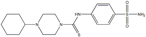 4-cyclohexyl-N-(4-sulfamoylphenyl)piperazine-1-carbothioamide Struktur