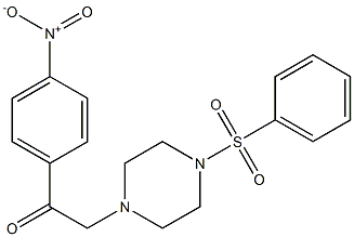 1-[4-(benzenesulfonyl)piperazin-1-yl]-2-(4-nitrophenyl)ethanone Struktur