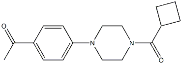 1-[4-[4-(cyclobutanecarbonyl)piperazin-1-yl]phenyl]ethanone Struktur