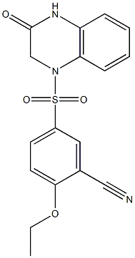 2-ethoxy-5-[(3-oxo-2,4-dihydroquinoxalin-1-yl)sulfonyl]benzonitrile Struktur