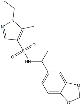 N-[1-(1,3-benzodioxol-5-yl)ethyl]-1-ethyl-5-methylpyrazole-4-sulfonamide Struktur