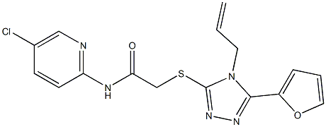 N-(5-chloropyridin-2-yl)-2-[[5-(furan-2-yl)-4-prop-2-enyl-1,2,4-triazol-3-yl]sulfanyl]acetamide Struktur