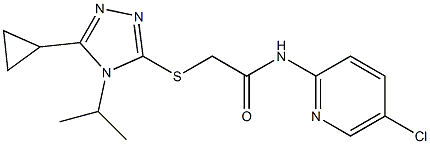 N-(5-chloropyridin-2-yl)-2-[(5-cyclopropyl-4-propan-2-yl-1,2,4-triazol-3-yl)sulfanyl]acetamide Struktur