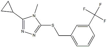 3-cyclopropyl-4-methyl-5-[[3-(trifluoromethyl)phenyl]methylsulfanyl]-1,2,4-triazole Struktur