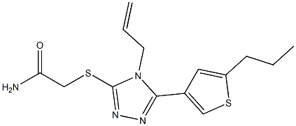 2-[[4-prop-2-enyl-5-(5-propylthiophen-3-yl)-1,2,4-triazol-3-yl]sulfanyl]acetamide Struktur