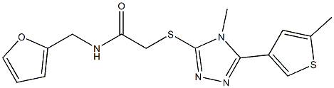 N-(furan-2-ylmethyl)-2-[[4-methyl-5-(5-methylthiophen-3-yl)-1,2,4-triazol-3-yl]sulfanyl]acetamide Struktur