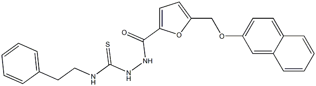 1-[[5-(naphthalen-2-yloxymethyl)furan-2-carbonyl]amino]-3-(2-phenylethyl)thiourea Struktur