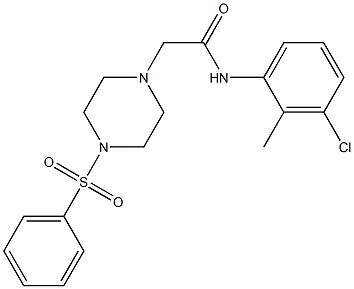 2-[4-(benzenesulfonyl)piperazin-1-yl]-N-(3-chloro-2-methylphenyl)acetamide Struktur