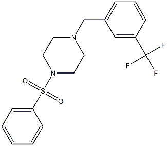 1-(benzenesulfonyl)-4-[[3-(trifluoromethyl)phenyl]methyl]piperazine Struktur