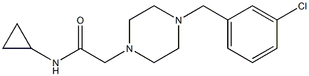 2-[4-[(3-chlorophenyl)methyl]piperazin-1-yl]-N-cyclopropylacetamide Struktur