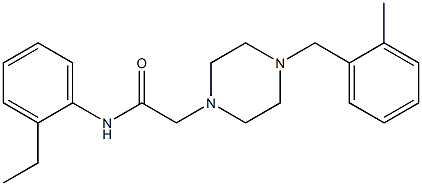 N-(2-ethylphenyl)-2-[4-[(2-methylphenyl)methyl]piperazin-1-yl]acetamide Struktur