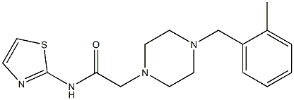 2-[4-[(2-methylphenyl)methyl]piperazin-1-yl]-N-(1,3-thiazol-2-yl)acetamide Struktur