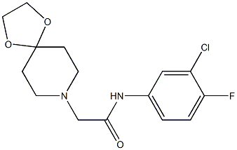 N-(3-chloro-4-fluorophenyl)-2-(1,4-dioxa-8-azaspiro[4.5]decan-8-yl)acetamide Struktur