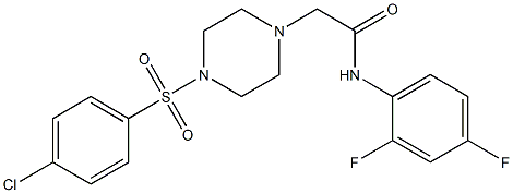 2-[4-(4-chlorophenyl)sulfonylpiperazin-1-yl]-N-(2,4-difluorophenyl)acetamide Struktur