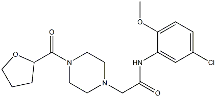 N-(5-chloro-2-methoxyphenyl)-2-[4-(oxolane-2-carbonyl)piperazin-1-yl]acetamide Struktur