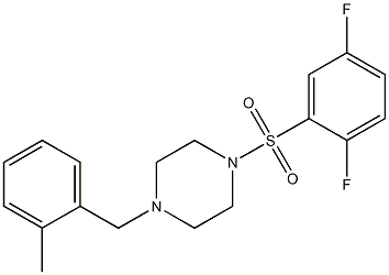 1-(2,5-difluorophenyl)sulfonyl-4-[(2-methylphenyl)methyl]piperazine Struktur