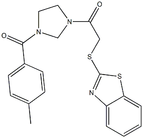 2-(1,3-benzothiazol-2-ylsulfanyl)-1-[3-(4-methylbenzoyl)imidazolidin-1-yl]ethanone Structure