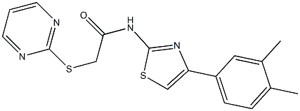 N-[4-(3,4-dimethylphenyl)-1,3-thiazol-2-yl]-2-pyrimidin-2-ylsulfanylacetamide Struktur