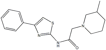 2-(3-methylpiperidin-1-yl)-N-(4-phenyl-1,3-thiazol-2-yl)acetamide Struktur