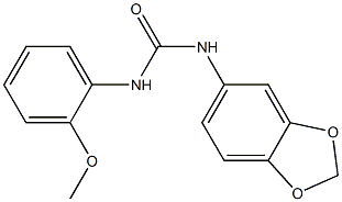 1-(1,3-benzodioxol-5-yl)-3-(2-methoxyphenyl)urea Struktur