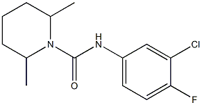 N-(3-chloro-4-fluorophenyl)-2,6-dimethylpiperidine-1-carboxamide Struktur