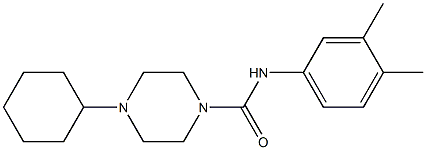 4-cyclohexyl-N-(3,4-dimethylphenyl)piperazine-1-carboxamide Struktur