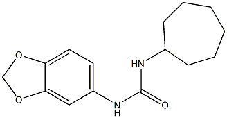 1-(1,3-benzodioxol-5-yl)-3-cycloheptylurea Struktur