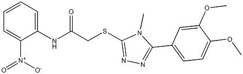 2-[[5-(3,4-dimethoxyphenyl)-4-methyl-1,2,4-triazol-3-yl]sulfanyl]-N-(2-nitrophenyl)acetamide Struktur