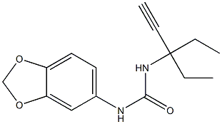 1-(1,3-benzodioxol-5-yl)-3-(3-ethylpent-1-yn-3-yl)urea Struktur