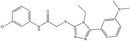 N-(3-chlorophenyl)-2-[[5-[3-(dimethylamino)phenyl]-4-ethyl-1,2,4-triazol-3-yl]sulfanyl]acetamide Struktur