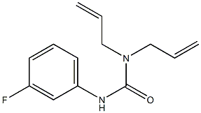 3-(3-fluorophenyl)-1,1-bis(prop-2-enyl)urea Struktur