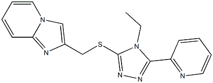 2-[(4-ethyl-5-pyridin-2-yl-1,2,4-triazol-3-yl)sulfanylmethyl]imidazo[1,2-a]pyridine Struktur