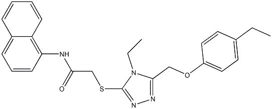 2-[[4-ethyl-5-[(4-ethylphenoxy)methyl]-1,2,4-triazol-3-yl]sulfanyl]-N-naphthalen-1-ylacetamide Struktur