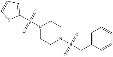 1-benzylsulfonyl-4-thiophen-2-ylsulfonylpiperazine Struktur