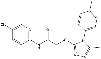 N-(5-chloropyridin-2-yl)-2-[[5-methyl-4-(4-methylphenyl)-1,2,4-triazol-3-yl]sulfanyl]acetamide Struktur