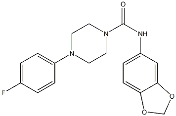 N-(1,3-benzodioxol-5-yl)-4-(4-fluorophenyl)piperazine-1-carboxamide Struktur