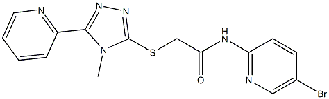 N-(5-bromopyridin-2-yl)-2-[(4-methyl-5-pyridin-2-yl-1,2,4-triazol-3-yl)sulfanyl]acetamide Struktur