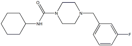 N-cyclohexyl-4-[(3-fluorophenyl)methyl]piperazine-1-carboxamide Struktur