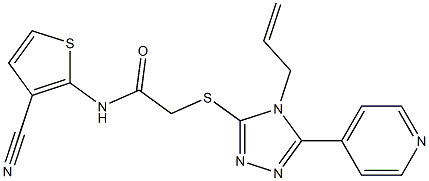 N-(3-cyanothiophen-2-yl)-2-[(4-prop-2-enyl-5-pyridin-4-yl-1,2,4-triazol-3-yl)sulfanyl]acetamide Struktur