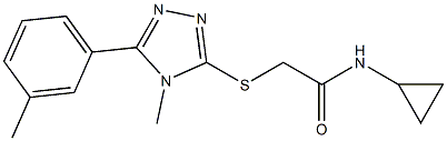 N-cyclopropyl-2-[[4-methyl-5-(3-methylphenyl)-1,2,4-triazol-3-yl]sulfanyl]acetamide Struktur