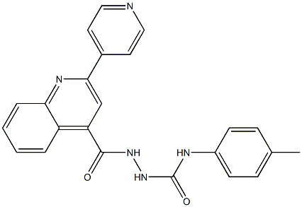 1-(4-methylphenyl)-3-[(2-pyridin-4-ylquinoline-4-carbonyl)amino]urea Struktur