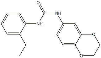 1-(2,3-dihydro-1,4-benzodioxin-6-yl)-3-(2-ethylphenyl)urea Struktur