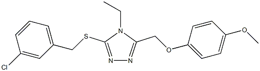 3-[(3-chlorophenyl)methylsulfanyl]-4-ethyl-5-[(4-methoxyphenoxy)methyl]-1,2,4-triazole Struktur