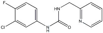 1-(3-chloro-4-fluorophenyl)-3-(pyridin-2-ylmethyl)urea Struktur